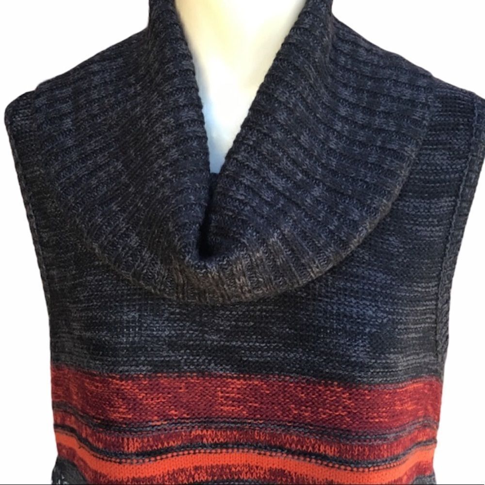 new directions Charcoal Sweater Tunic with Red and Orange Stripes - Picture 4 of 9